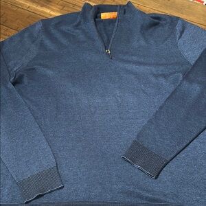 Marc Allen Men’s Blue 3/4 Zip-up Sweater L EUC